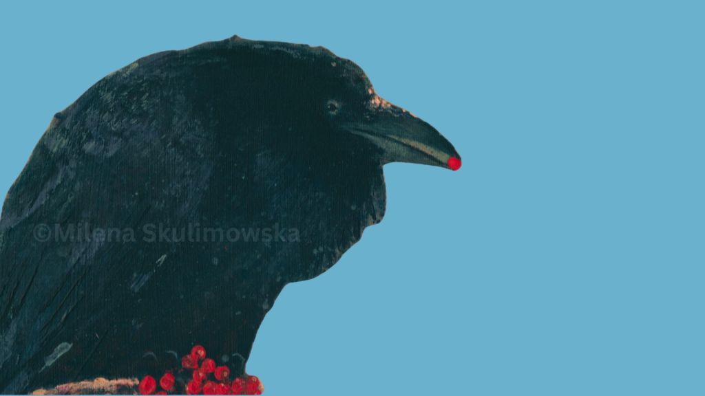 A New Bird Painting Series Begins: Raven on a Frosted&nbsp;Branch